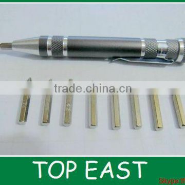 8 Screwdriver Pen Set Tool gray color magnetic pen tool cheaper price