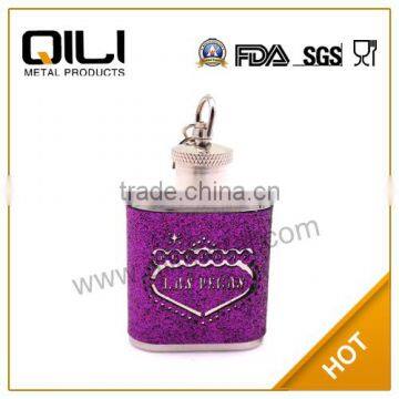 Hot Sale Glitter Leather Wrapped Mini Hip Flask photo-4