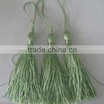 3" TASSEL FRINGE FOR HOME DECORATION INTERIOR OR DRAPERY OR GARMENT TRIMMING FRINGE TASSEL GRAYISH GREEN COLOR