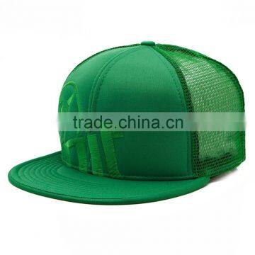 Guangzhou Guangjia Multi Panel Green Half Mesh Plastic Backclosure Custom Snapback photo-3