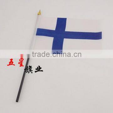 wholesale hand national flag in Finland design 30x32cm, 21x14cm