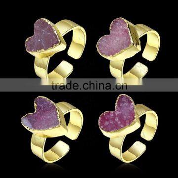 Available Stock Jewelry Natural Crystal Heart Ring Design Wholesale photo-5