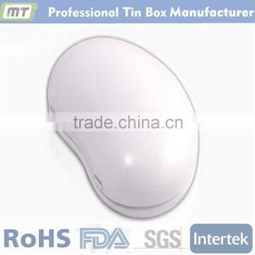 bean shape mini hinged lid tin box