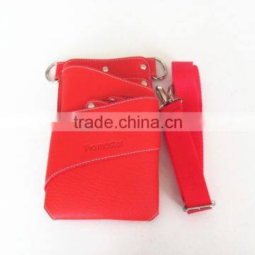 Leather Barber Scissor Hairdressing Holster Pouch Holder Case Rivet Clips Bag with Waist Shoulder Belt