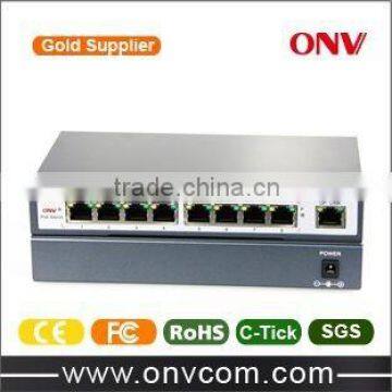 Support OEM 9-Port 10/100M Ethernet PoE PD Switch with 8 PoE PD Ports