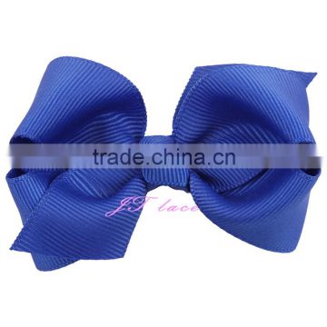 Royal ribbon hair bow headband- shabby ribbon bow- solid ribbon bow