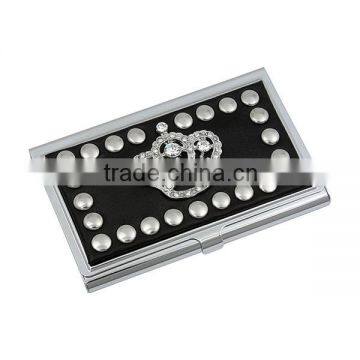 Studded Rhinestone Crown Business Card Holder Card Box Card Case