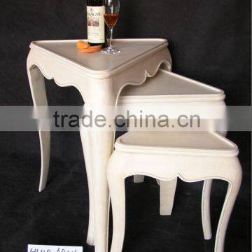 2015 new white distressed wooden wine table for living room