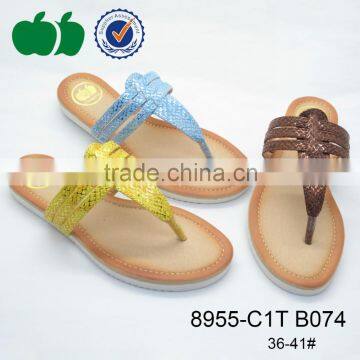 China new fashion most popular pu women slippers