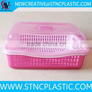 cutlery storage plastic box with lid and tray rectangular