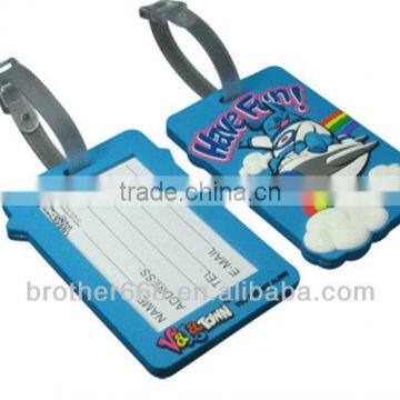 Latest design cool luggage tags pvc suitcase tag with factory price