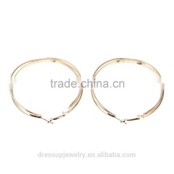 Fashion & Cheap Jewelry South Africa style gold plating two circles crossed effect shiny large rope hoop earrings