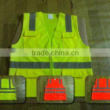 Traffic Vest with four pockets front,Roadway Safety Vest