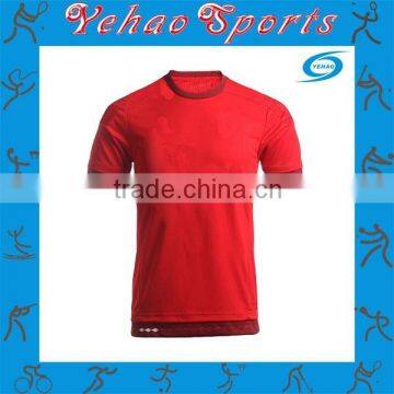 custom red solid color blank soccer jersey