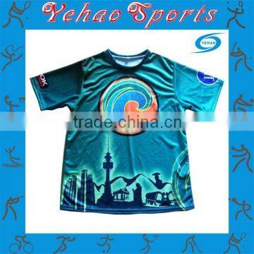 Unique design color green soccer jersey with sublimation numbers