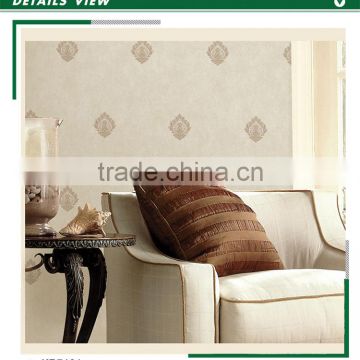 on sale golden edge non woven wallpaper, european damask wall covering for home walls , wallpaper roll size