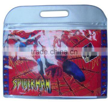 clear sealed transparent plastic colorful plastic pvc file pouch