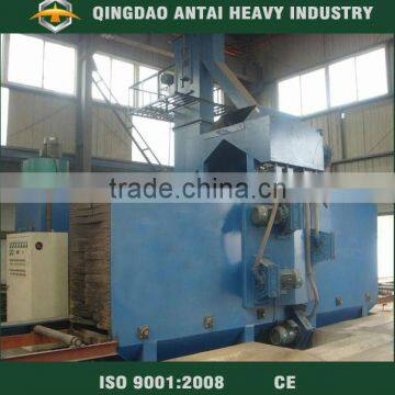 Tunnel type shot blasting cleaning machine for H beam