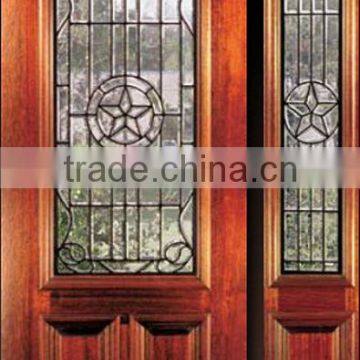 Half Lite Glass Unequal Double Swing Door Designs Exterior DJ-S9113MSO