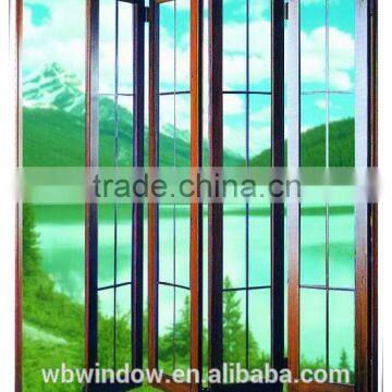 2016new Product Patio PVC/UPVC Serise Glass Folding Doors With Grill Design,PVC/UPVC Grill Designs Bi-fold Doors photo-5