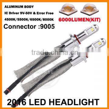 Replacement Headlight Bulbs Car Accessories 6000lumen 9005 Led Car Headlight Kit