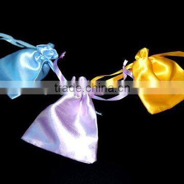 Luxury custom silk satin drawstring jewelry bags