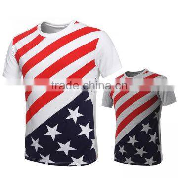 tech printing 2016 collection fashion new style flag t-shirt