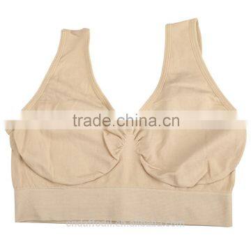 Women sexy nude seamless gym stretch fitness yoga sports bra