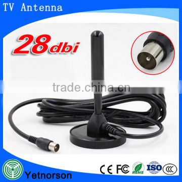 Best signal magnetic base tv antenna active digital dvb-t tv antenna for 174 230/470 862 MHz