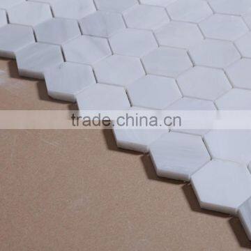 polished oriental white marble hexagon mosaic tile patterns for kitchen