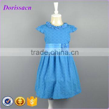 blue beaded petals special occasion girls dress cute baby kids party dresses wear