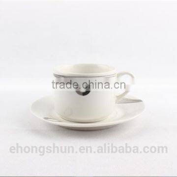 Hot sell royal personalized ceramic porcelain coffee tea cup saucer set,western style porcelain coffee set