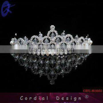 Fashion Accessory Rhinestone Hair Alloy Tiara Crown Comb