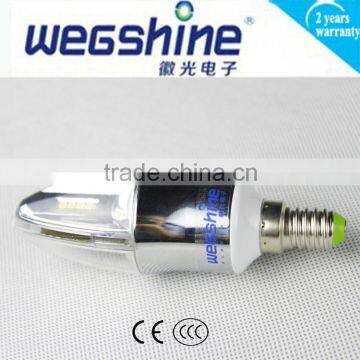 Electric plating E14 3w LED candle light