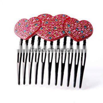 Fashion cellulose acetate heart rhinestone hair accessory