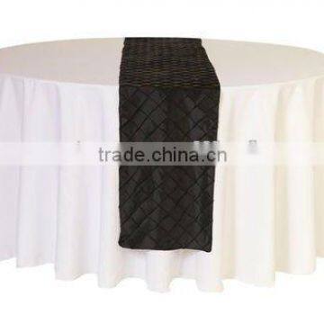 Black pintuck taffeta table runner for weddings