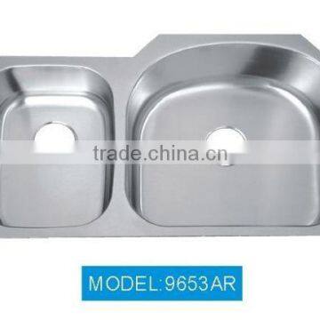 Double bowl undermount Stainless steel sink kitchen accessory