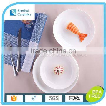 Cheap wholesale ceramic white dinner plate round plate for restaurant