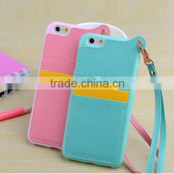 Guangzhou Silica leather slim mobile phone cases with card slot and lanyard                        
                                                Quality Choice