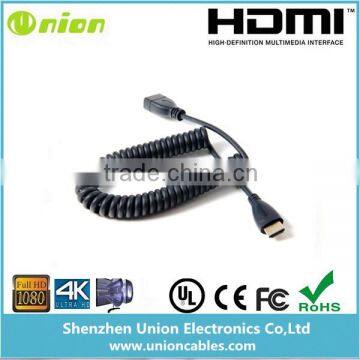 50-180cm Male to Female HDMI Stretch Spring Cable for HDTV DVB DVD PC 1080p DT