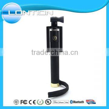 black bluetooth selfie stick with CE, ROHS, BQB, FCC certificates