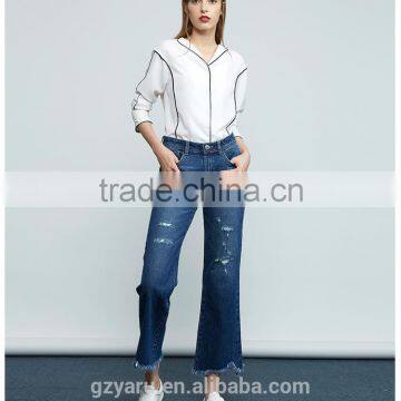 Newest Fashion Women Teen Girls Slim Long Ripped Jeans Trousers Cow Bells for Women photo-2