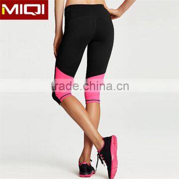 Custom women sublimated printing yoga fitness capri leggings wholesale with plain color back