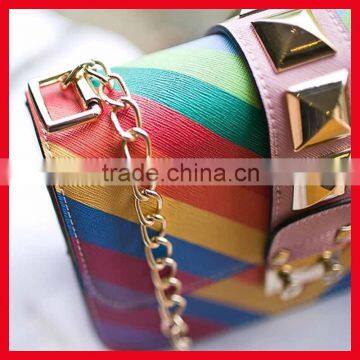 Wholesale Hot Sale Beautiful Rainbow pu Leather Bag for Girls photo-5