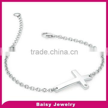 Fashionable Jewellery stainless steel Cross Bracelet girls