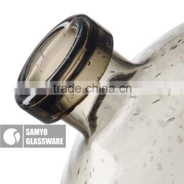 SAMYO Handworked Smoky Gray Decorative Glass Vase Home Usage photo-2
