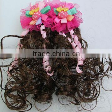 Baby Strawberries bow Lace hair bow clip Child Wigs