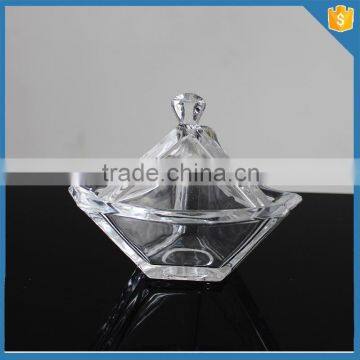 Customized Small Decorative Glass Triangle Candy Jars With Lids photo-3