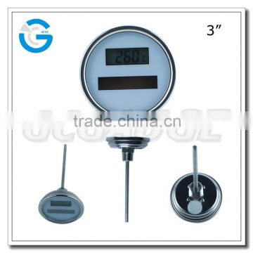 High quality 3 inch back connection digital solar temperature gauge