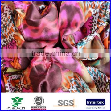 Custom leopard digital print spun silk fabric